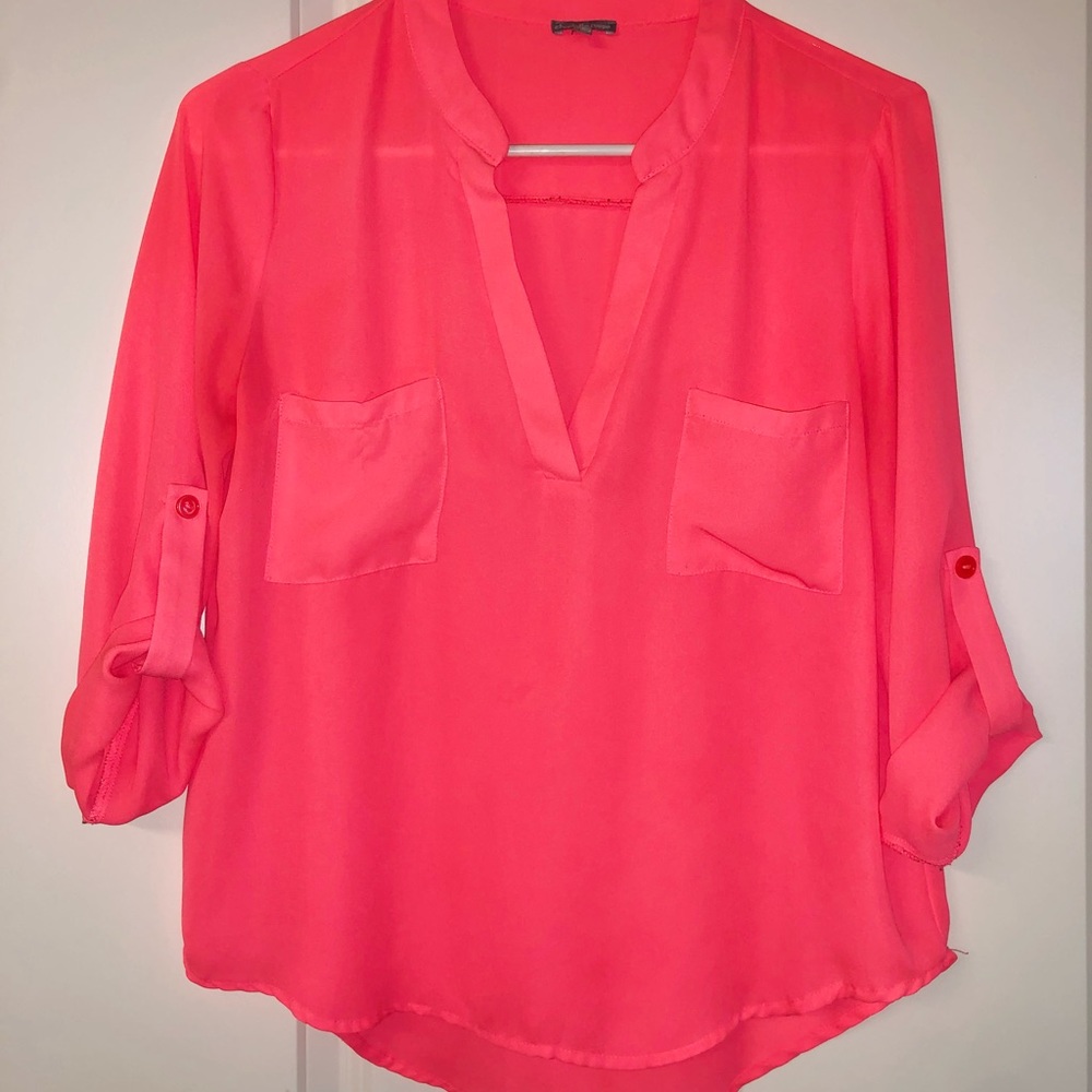 Neon coral top